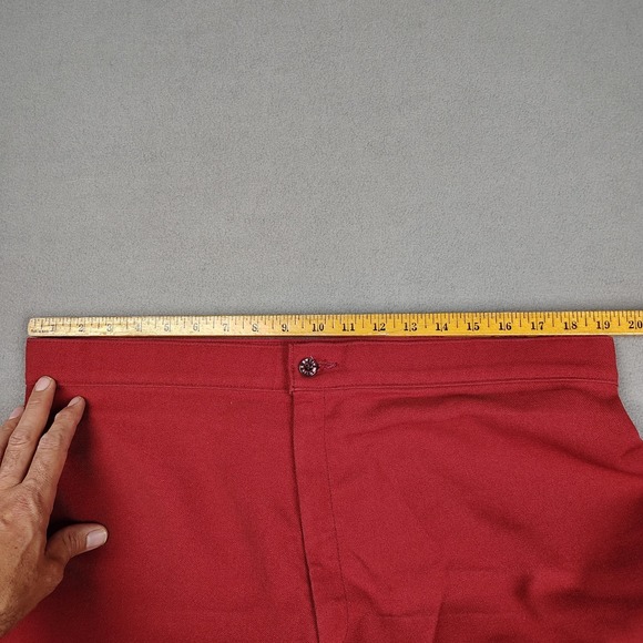 Vintage Levis Wide Leg Trouser Women 18 Maroon Slacks 70s Mom Pants Casual Bare - Picture 5 of 14